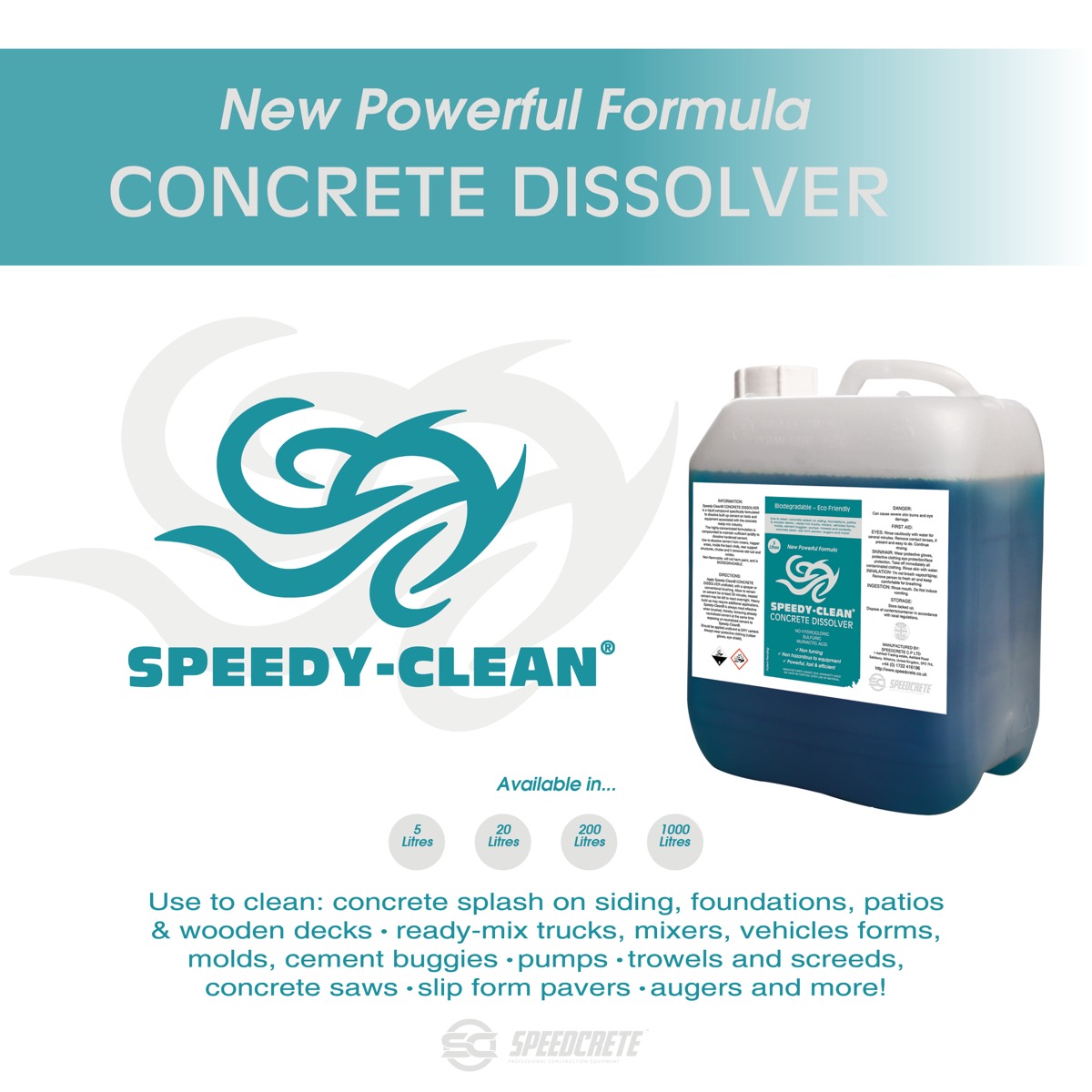 Speedy-Clean Concrete Dissolver from Speedcrete. 