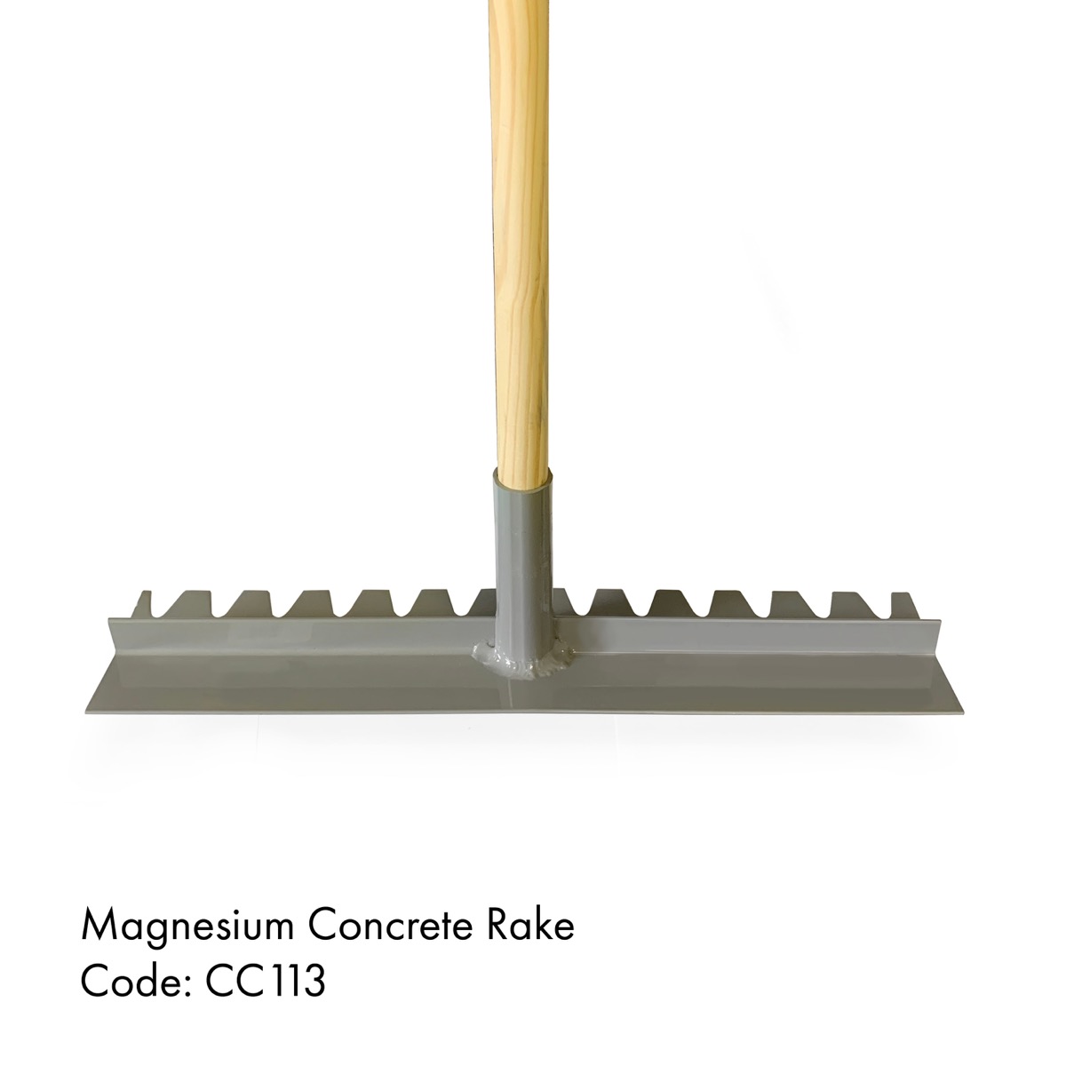Magnesium dual edged concrete rakes are available from construction tool supplier Speedcrete. These rakes are made from magnesium and are fixed to a robust wooden handle. Magnesium dual edged concrete rakes are available from construction tool supplier Speedcrete. These rakes are made from magnesium and are fixed to a robust wooden handle.