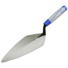 W.Rose make quality brick trowels with a hand polished blade made for comfort and flexibility. Made from a single piece of steel forged using a special heat tempered process, this crucible steel produces a brick trowel extra strength giving the user many 