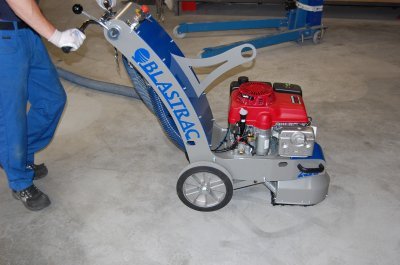 Blastrac petrol floor grinder to hire by Speedcrete, United Kingdom.