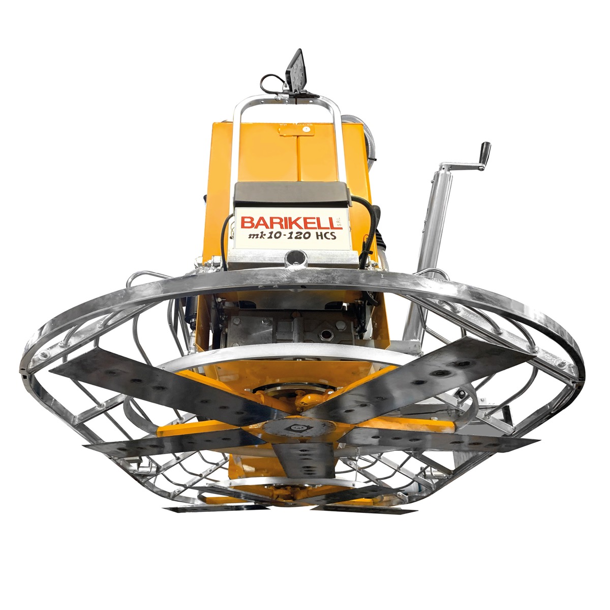 Barikell ride on power trowel, for concrete finishing.