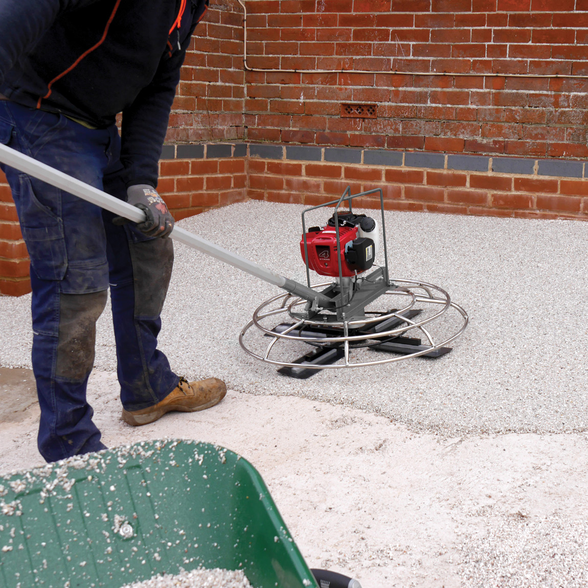The Pole Trowel from Speedcrete, United Kingdom. A lightweight trowel ideal for compressing resin bound floors.