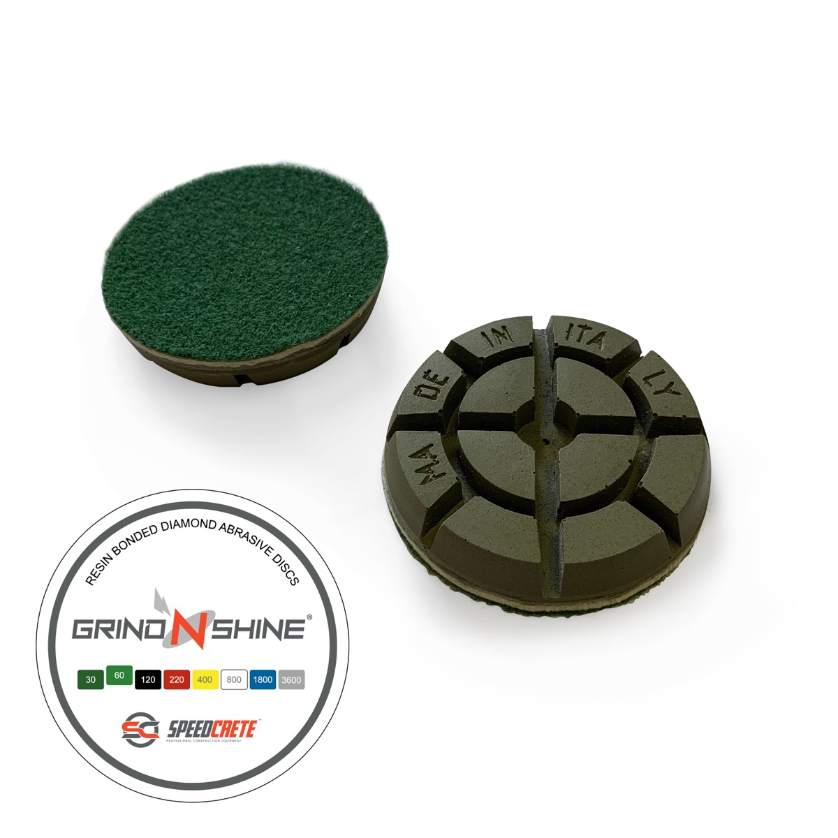 Resin Diamond Floor Polishing Discs, available from Speedcrete. United Kingdom Delivery.