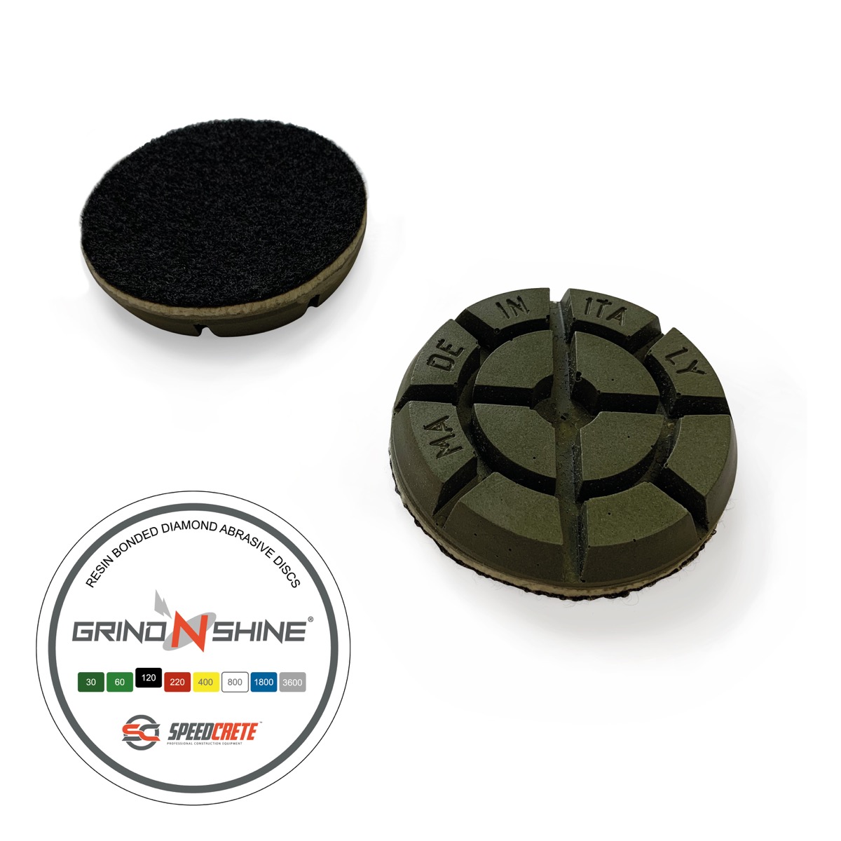 Resin Diamond Floor Polishing Discs, available from Speedcrete. United Kingdom Delivery.