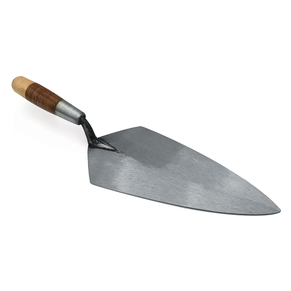 Wide heel w.rose trowels with leather handles are available in the United Kingdom via the online shop at Speedcrete.