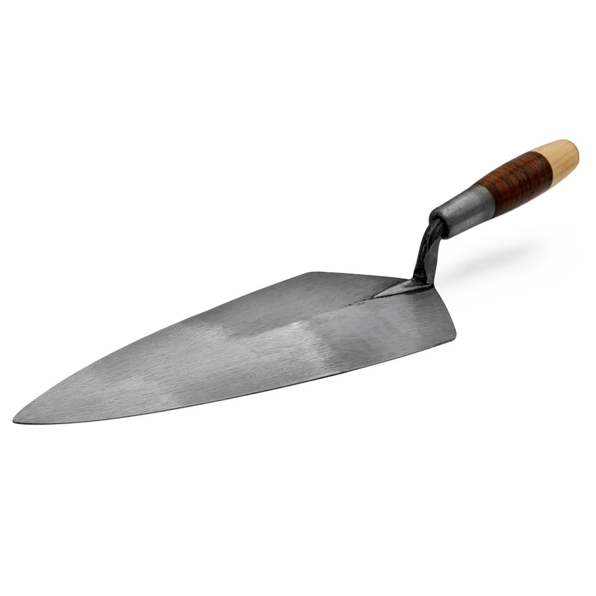 Wide heel w.rose trowels with leather handles are available in the United Kingdom via the online shop at Speedcrete.