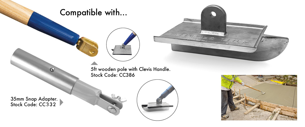 Concrete groovers can be attached to either a clevis handle or a 35mm snap handle.